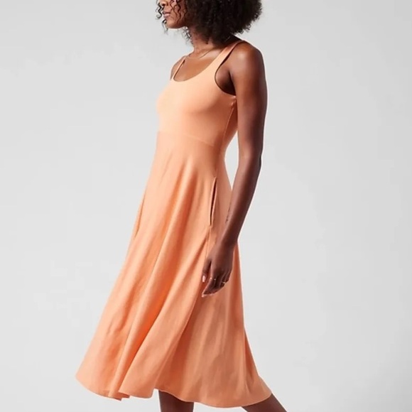 Athleta Women's Cactus Peach Sleeveless Santorini Midi Dress Size small - Picture 3 of 7